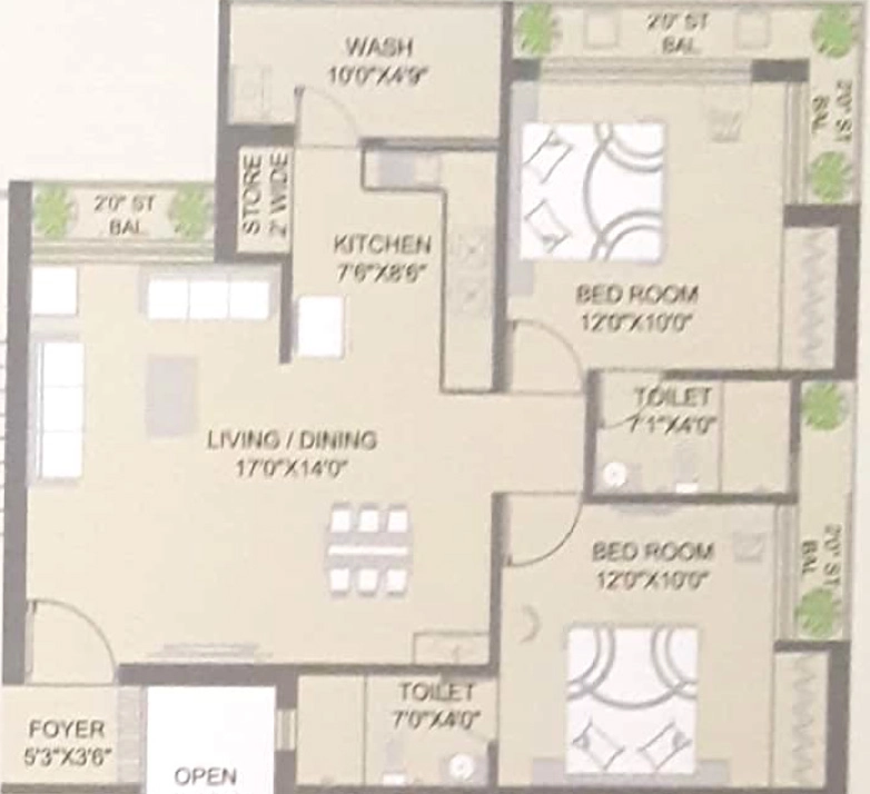 2 BHK Flat in Akshar Tirth in Mota Mava, Rajkot - Image 927697