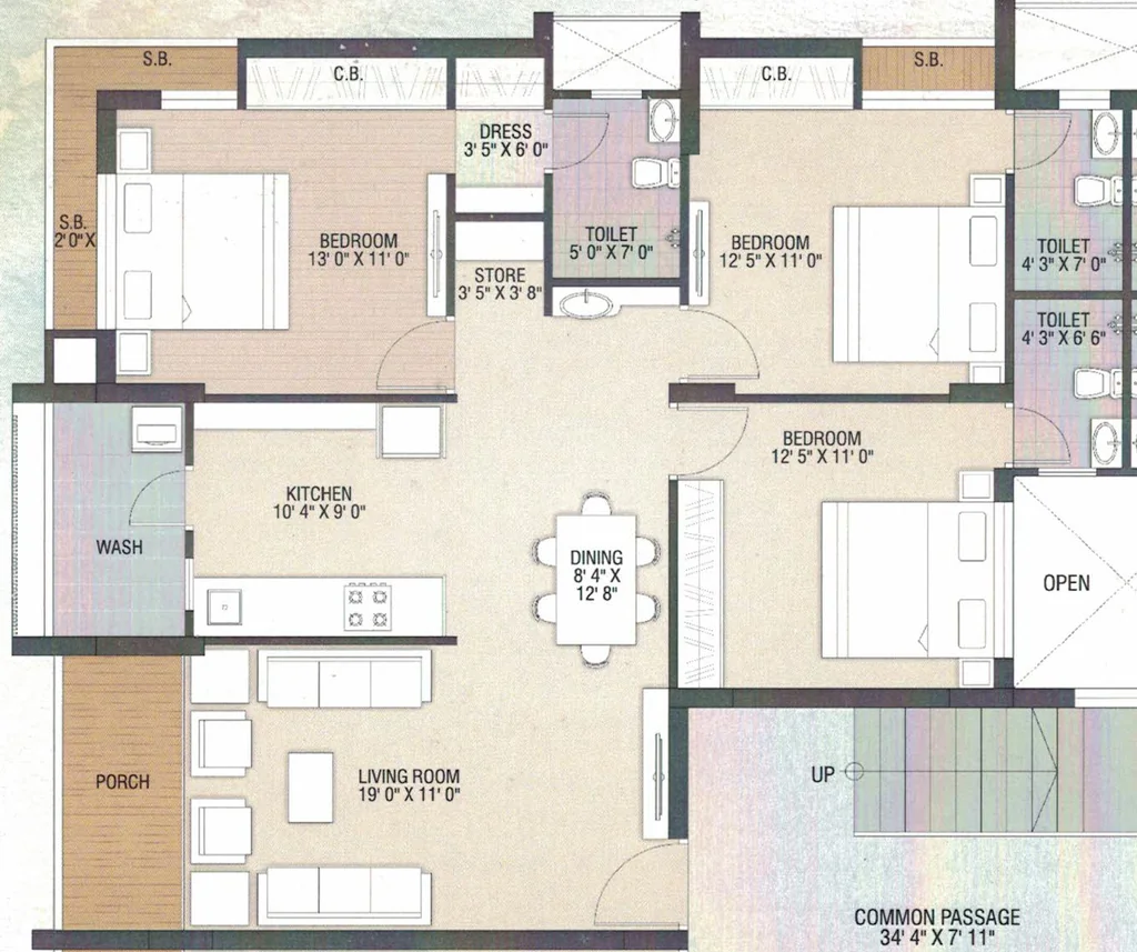 3 BHK Flat in Akshat Asopalav Luxuria in Mota Mava, Rajkot - Image 927701