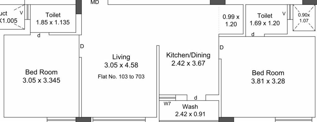 2 BHK Flat in Mahavir Siddhi Prime in Mota Mava, Rajkot - Image 927710