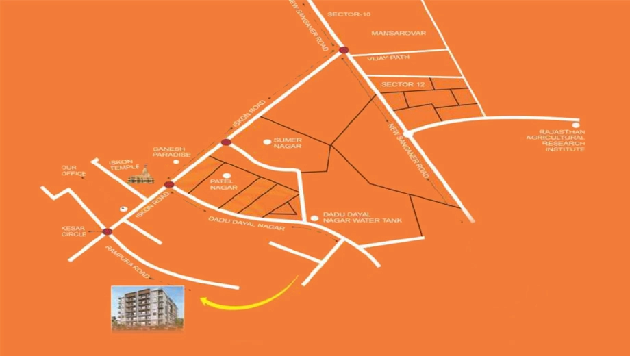 Location of Jagdamba Apartment in Mansarovar, Jaipur - Image 426738