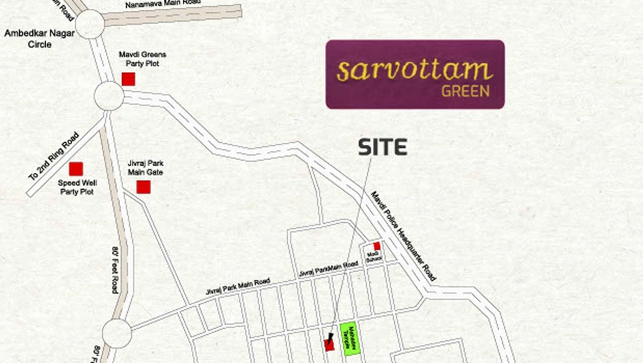 Location of Jagdisbhai Sarvottam Green in Mota Mava, Rajkot - Image 426744