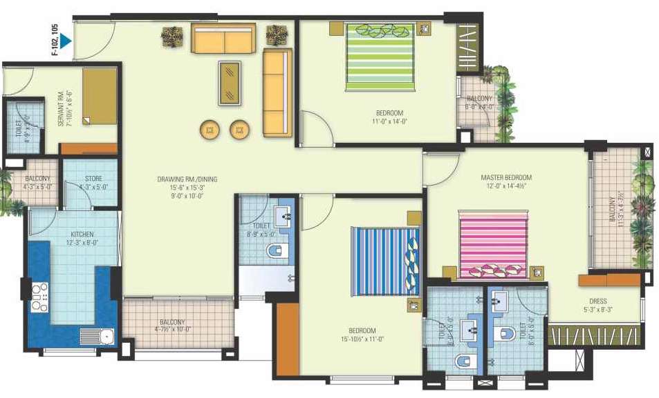 3 BHK Flat in Manglams Aroma in Mansarovar, Jaipur - Image 927738