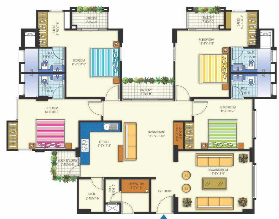 3 BHK Flat in Manglams Aroma in Mansarovar, Jaipur - Image 927739