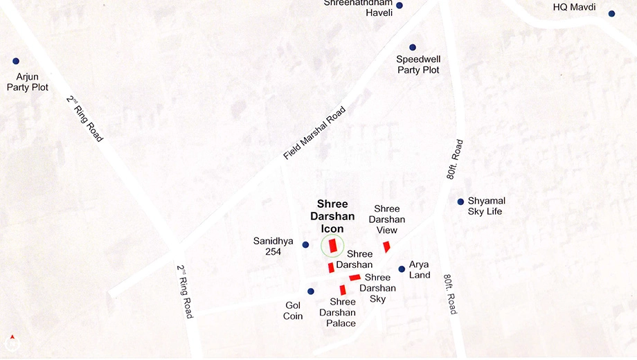 Location of Shreenath Darshan Icon in Mavdi, Rajkot - Image 426760