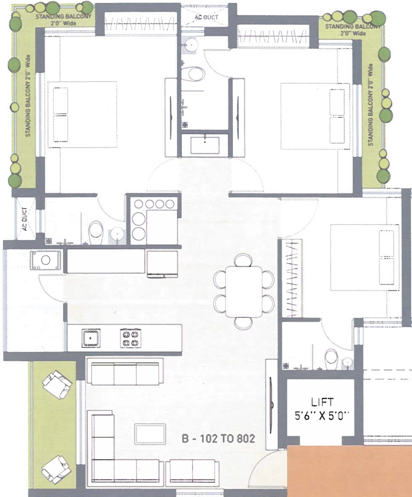 3 BHK Flat in Shreeji Exotica in Mota Mava, Rajkot - Image 927741