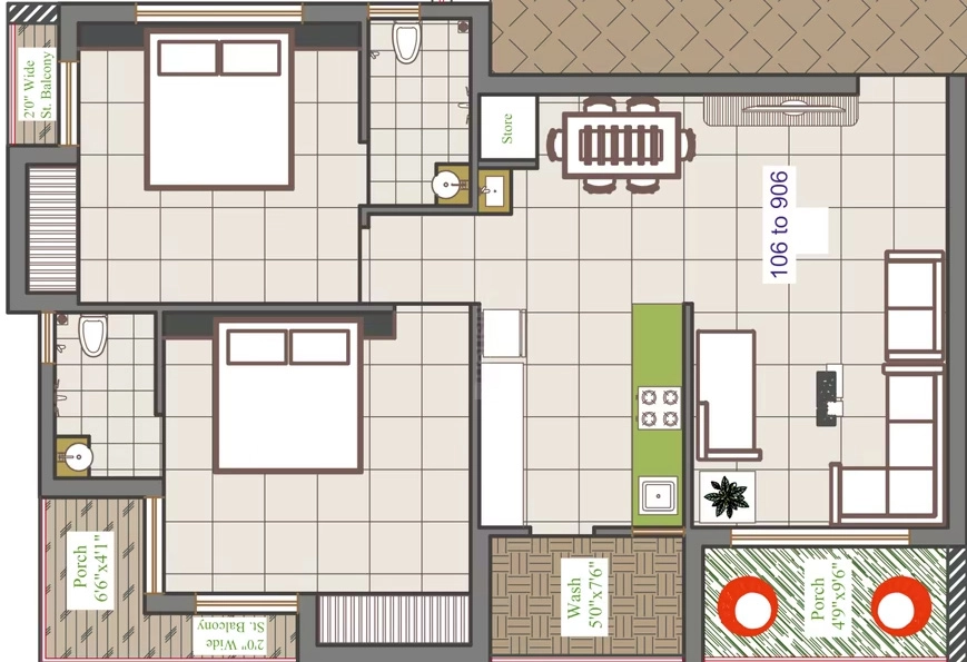 2 BHK Flat in Siddhi Heritage in Mota Mava, Rajkot - Image 927743
