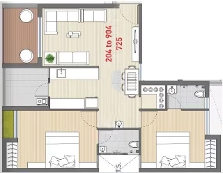 2 BHK Flat in Siddhi Heritage in Mota Mava, Rajkot - Image 927744