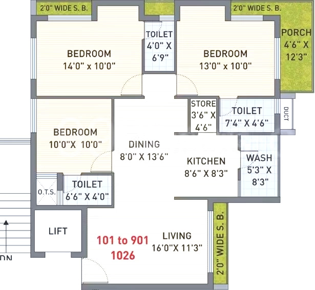 3 BHK Flat in Siddhi Heritage in Mota Mava, Rajkot - Image 927746