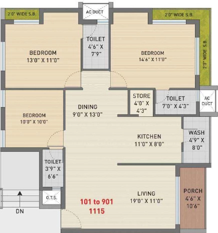 3 BHK Flat in Siddhi Heritage in Mota Mava, Rajkot - Image 927747