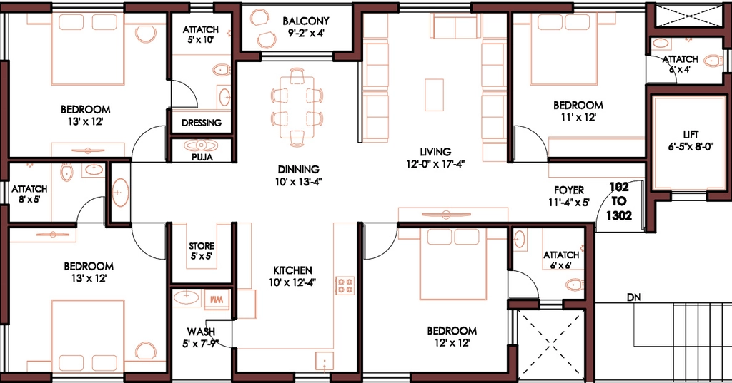 4 BHK Flat in Patidar The Green Moon in Mota Mava, Rajkot - Image 927748