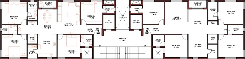 Floor Plan of Patidar The Green Moon in Mota Mava, Rajkot - Image 426796