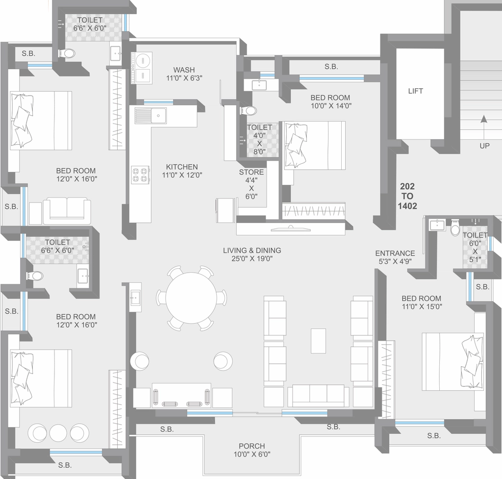 4 BHK Flat in Tulshi Green in Mota Mava, Rajkot - Image 927752