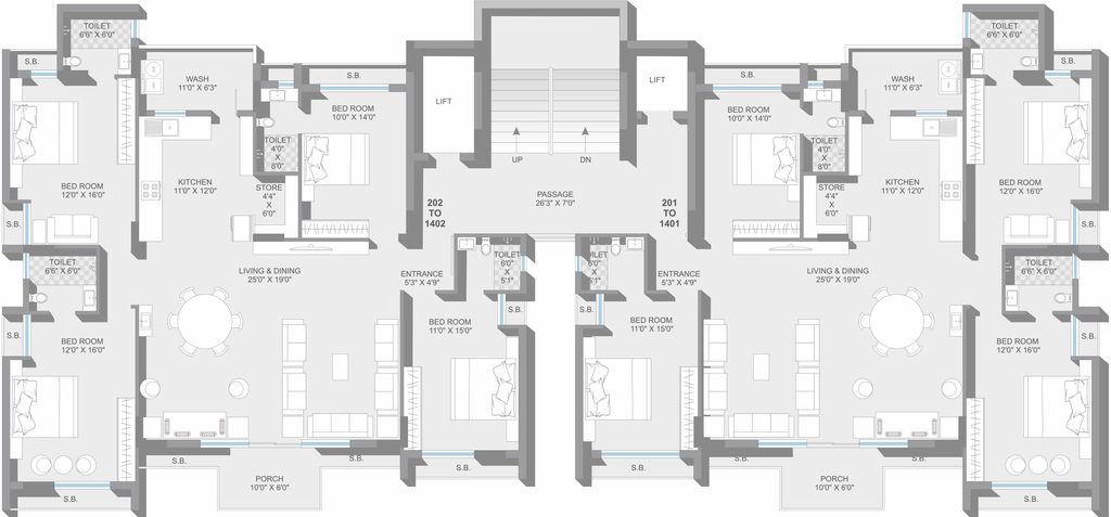 Floor Plan of Tulshi Green in Mota Mava, Rajkot - Image 426805