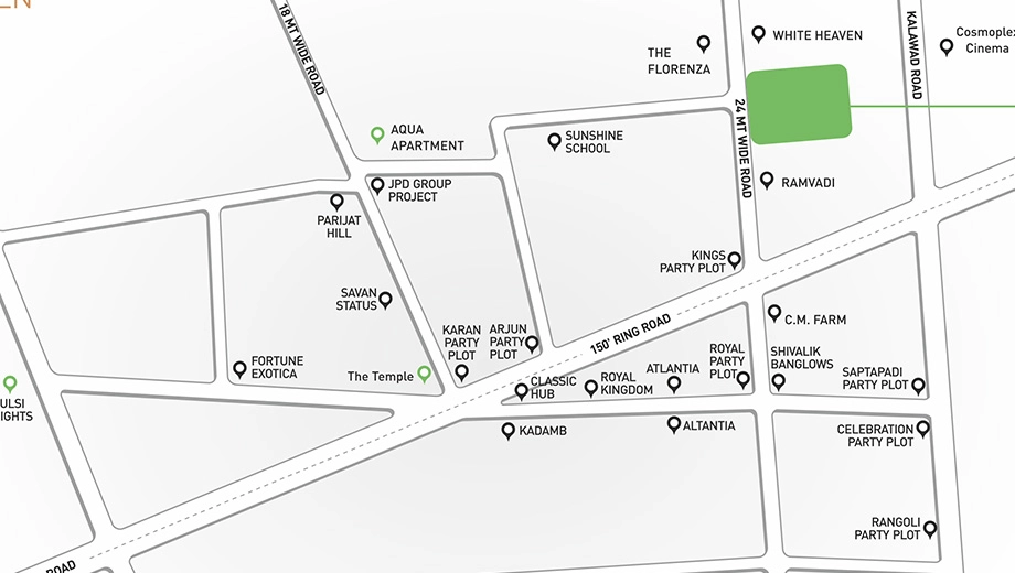 Location of Tulshi Green in Mota Mava, Rajkot - Image 426803