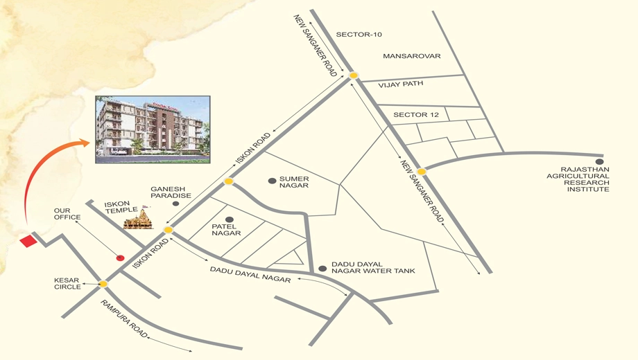Location of Pradhan Homes in Mansarovar, Jaipur - Image 426822