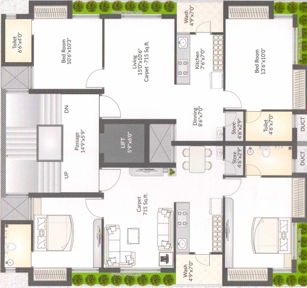 Floor Plan of VK Prarambh in Mota Mava, Rajkot - Image 426811
