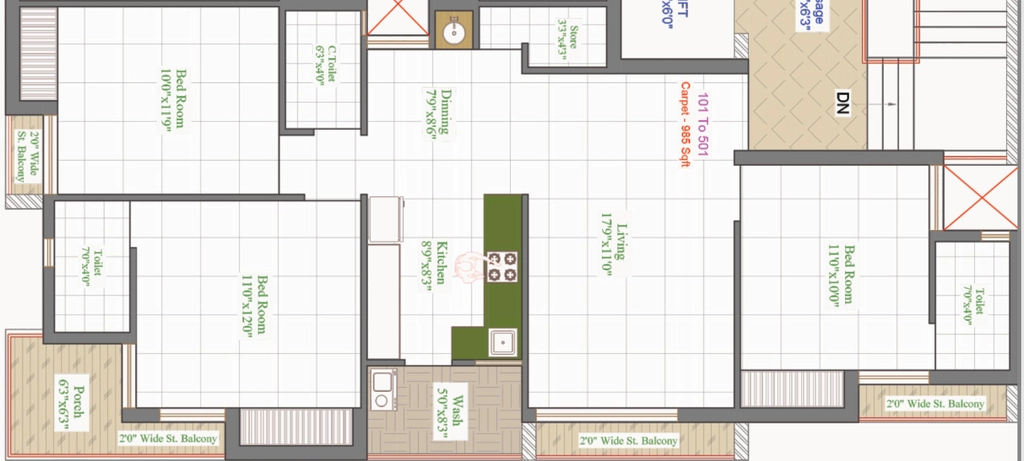 3 BHK Flat in Vraj Sunrise in Mota Mava, Rajkot - Image 927757