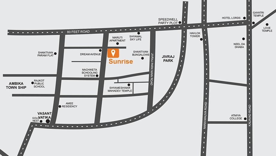 Location of Vraj Sunrise in Mota Mava, Rajkot - Image 426816