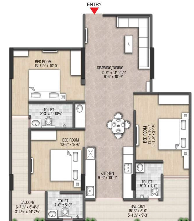 3 BHK Flat in Shree Vinayak Home 11 in Mansarovar, Jaipur - Image 927764