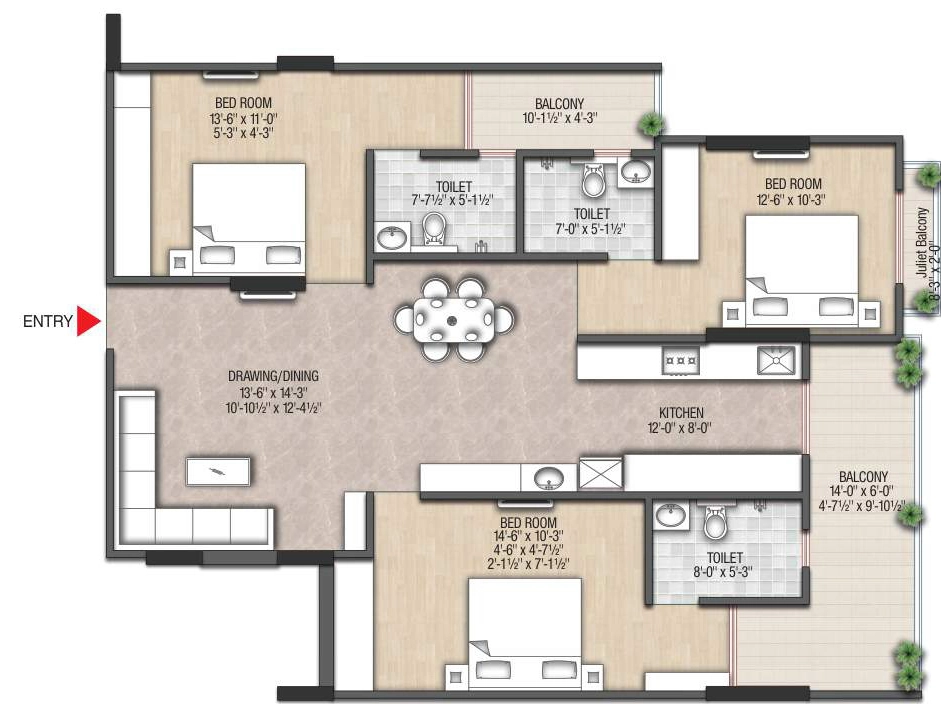 3 BHK Flat in Shree Vinayak Home 11 in Mansarovar, Jaipur - Image 927765