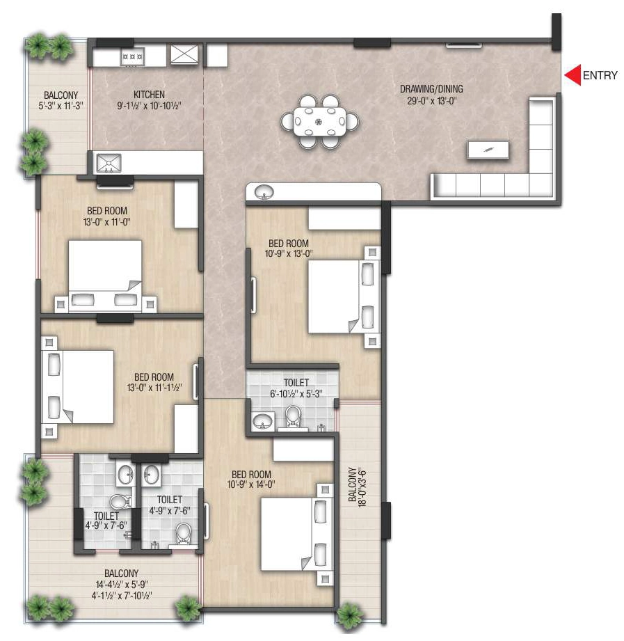 4 BHK Flat in Shree Vinayak Home 11 in Mansarovar, Jaipur - Image 927767