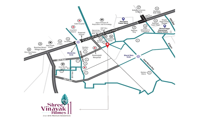 Location of Shree Vinayak Home 11 in Mansarovar, Jaipur - Image 426852