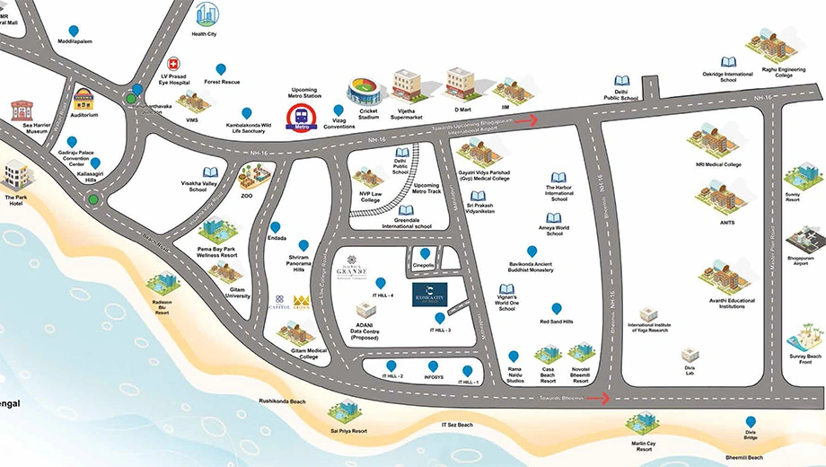 Location of Iconica City of Gold in Madhurawada, Visakhapatnam - Image 426877