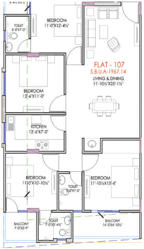 4 BHK Flat in Shri Vinayak Homes in Mansarovar, Jaipur - Image 927791