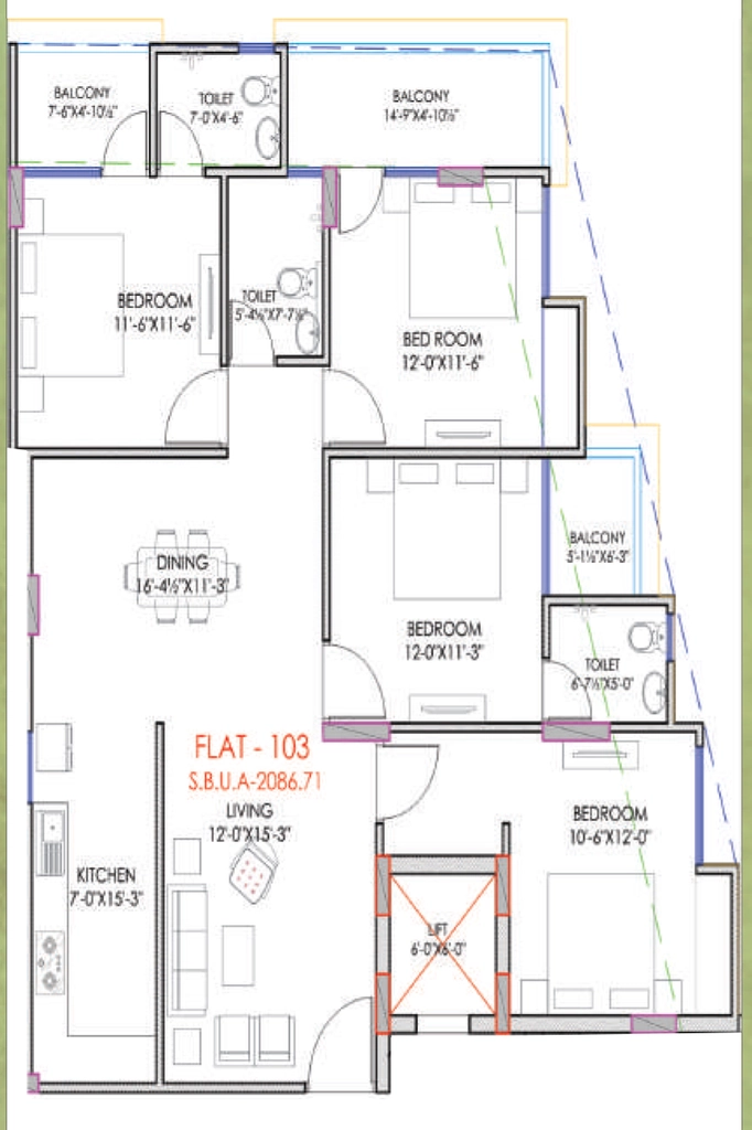 4 BHK Flat in Shri Vinayak Homes in Mansarovar, Jaipur - Image 927792