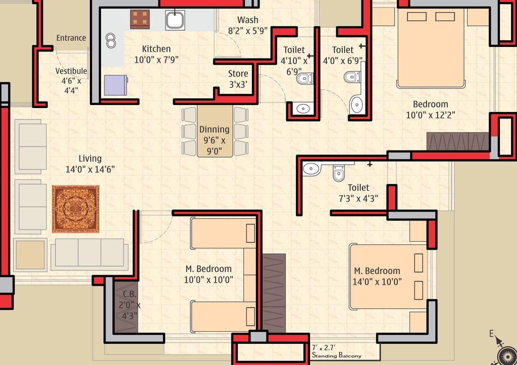 3 BHK Flat in Crystal Avenue in Ghanteshwer, Rajkot - Image 927795