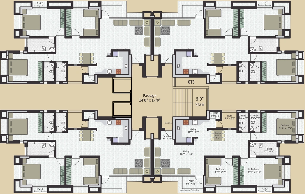 Floor Plan of Crystal Avenue in Ghanteshwer, Rajkot - Image 426927