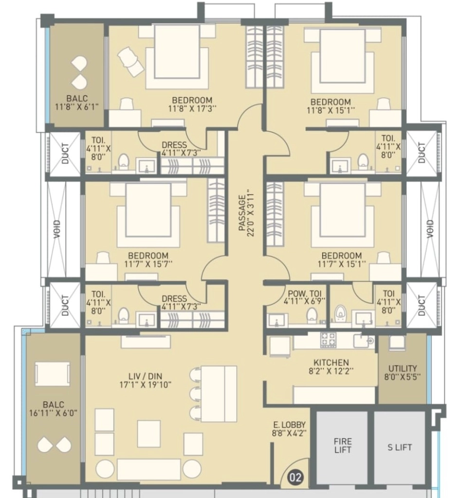 4 BHK Flat in The Luxe Towers Phase 2 in Senapati Bapat Road, Pune - Image 927928