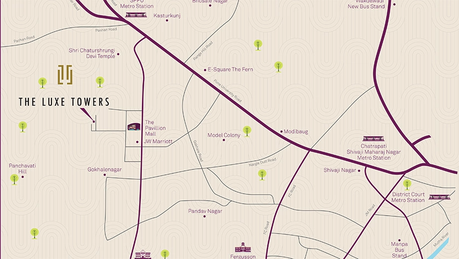 Location of The Luxe Towers Phase 2 in Senapati Bapat Road, Pune - Image 427186