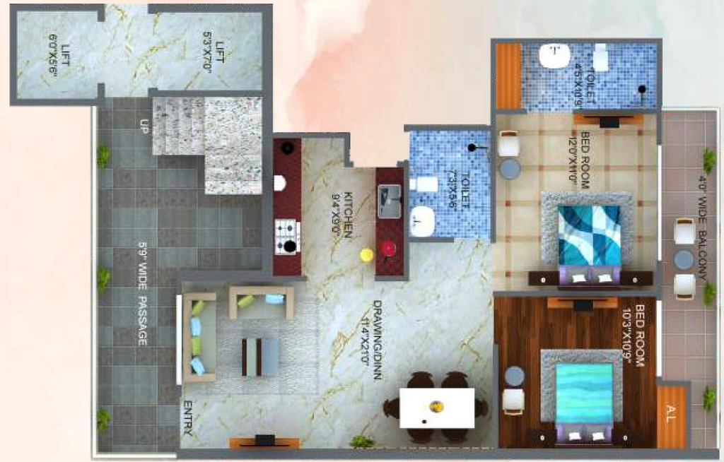 2 BHK Flat in Aviral Greens in Rajpur Road, Dehradun - Image 927851