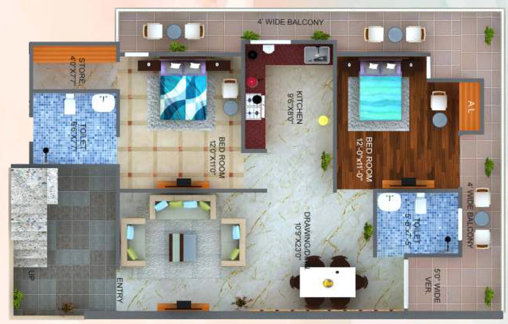 2 BHK Flat in Aviral Greens in Rajpur Road, Dehradun - Image 927852