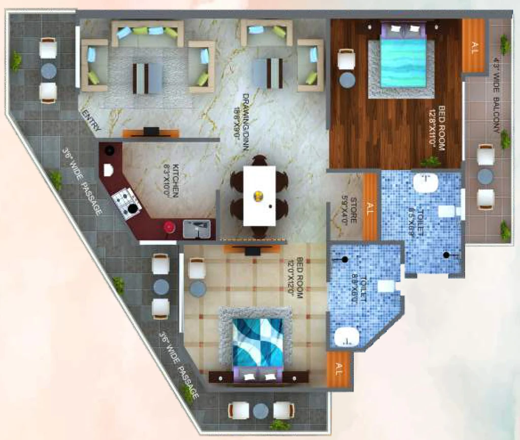 2 BHK Flat in Aviral Greens in Rajpur Road, Dehradun - Image 927853