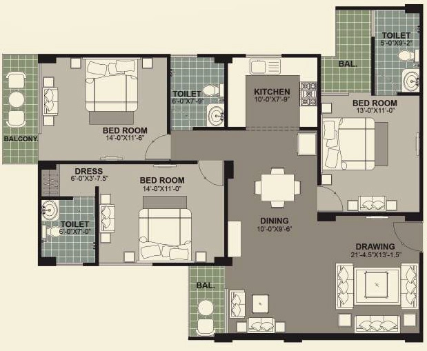 3 BHK Flat in Best Avenue in Dalanwala, Dehradun - Image 927854