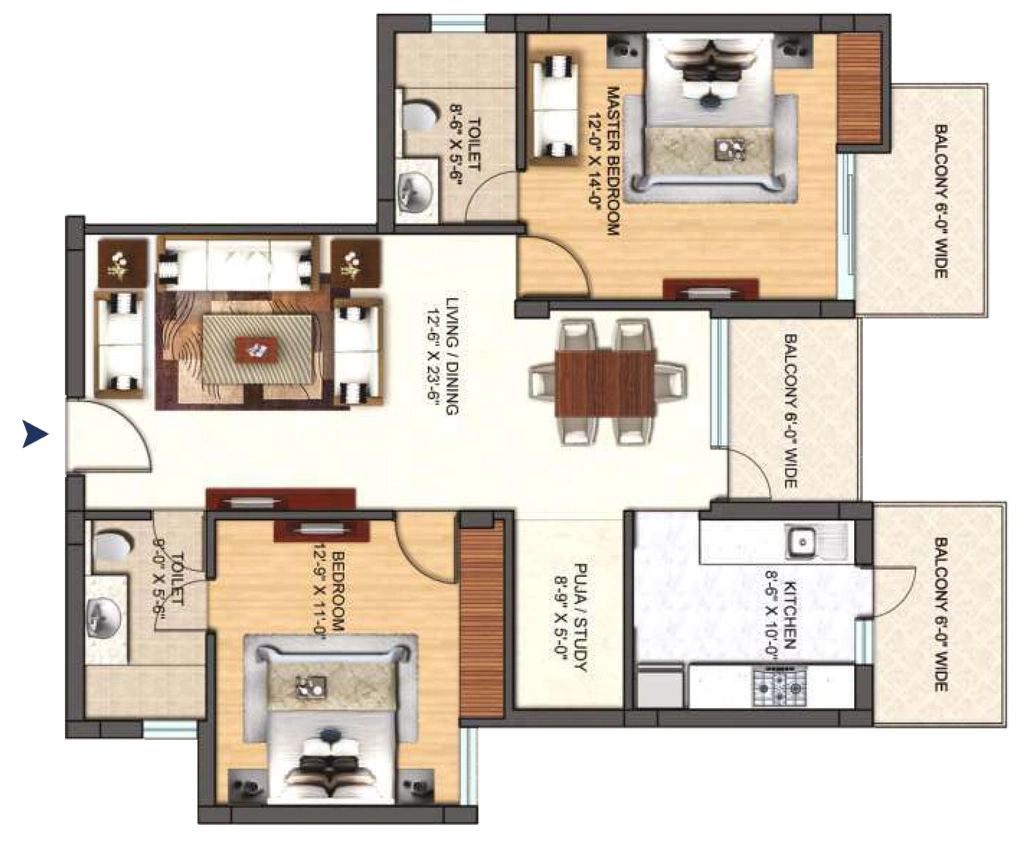 2 BHK Flat in Best Oriana in Mussoorie Road, Dehradun - Image 927858