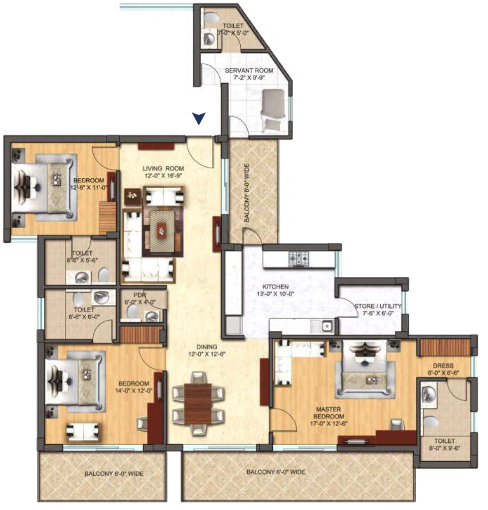 3 BHK Flat in Best Oriana in Mussoorie Road, Dehradun - Image 927862