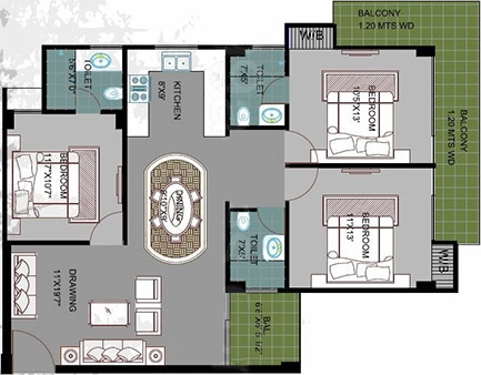 3 BHK Flat in Best Park Avenue in Malsi, Dehradun - Image 927873