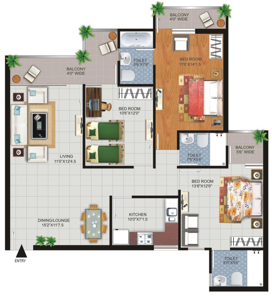 4 BHK Flat in UK The Solitaire Avenue in GMS Road, Dehradun - Image 927883