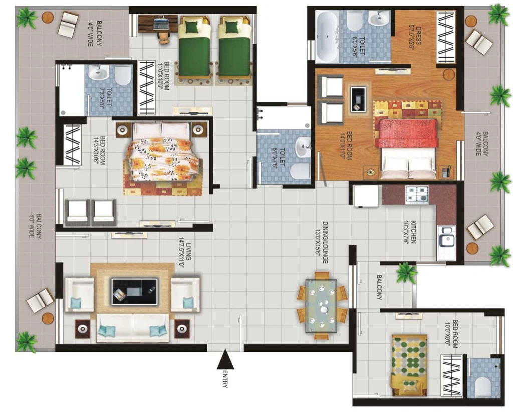4 BHK Flat in UK The Solitaire Avenue in GMS Road, Dehradun - Image 927885