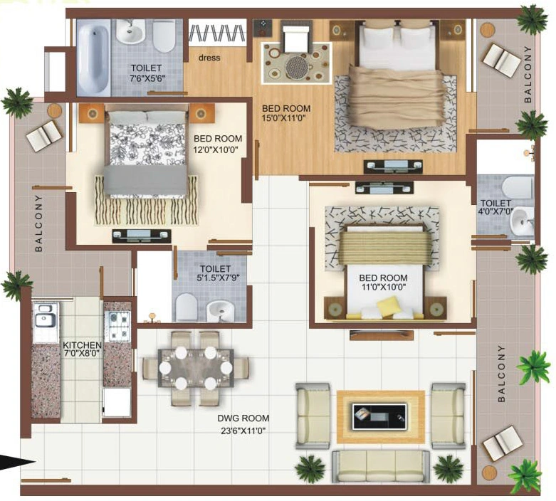 3 BHK Flat in MRH The Solitaire Heights in Majra, Dehradun - Image 927886