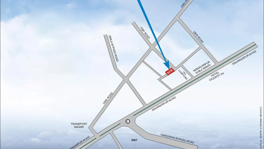 Location of MRH The Solitaire Heights in Majra, Dehradun - Image 427086