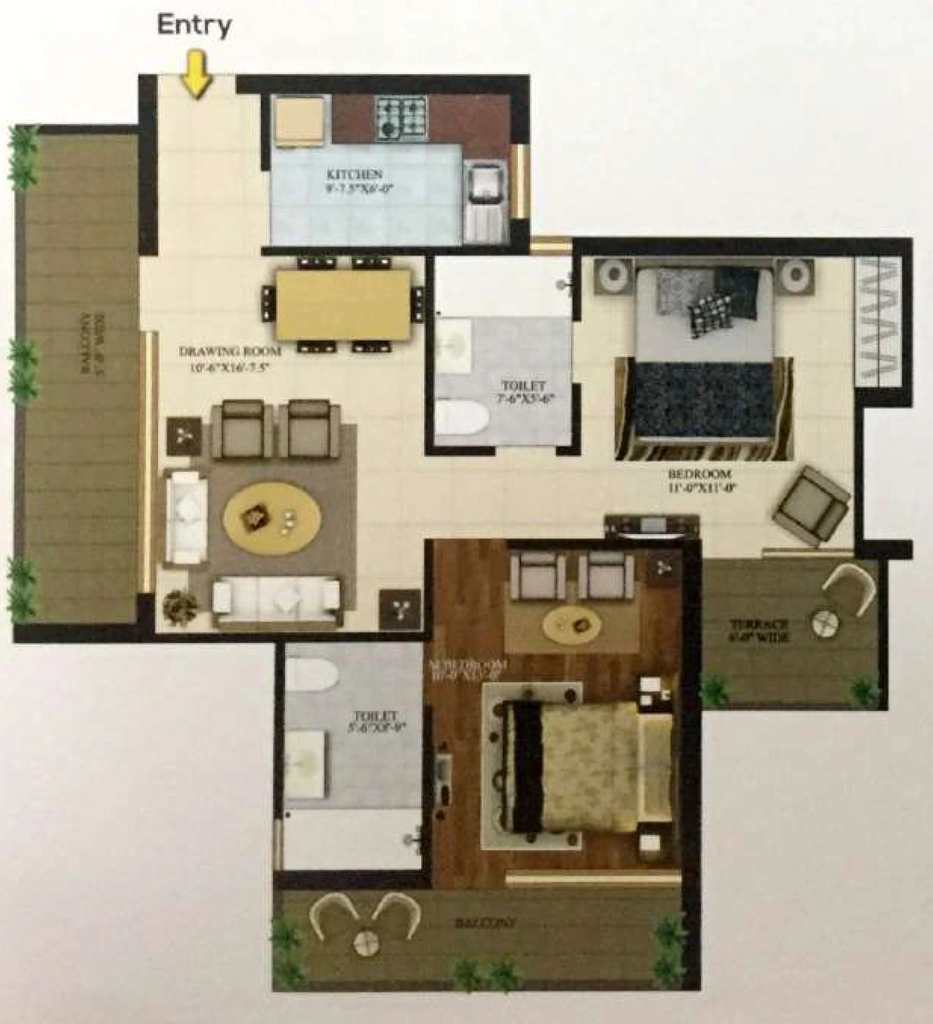 2 BHK Flat in The Solitaire Sunrise in Majra, Dehradun - Image 927888