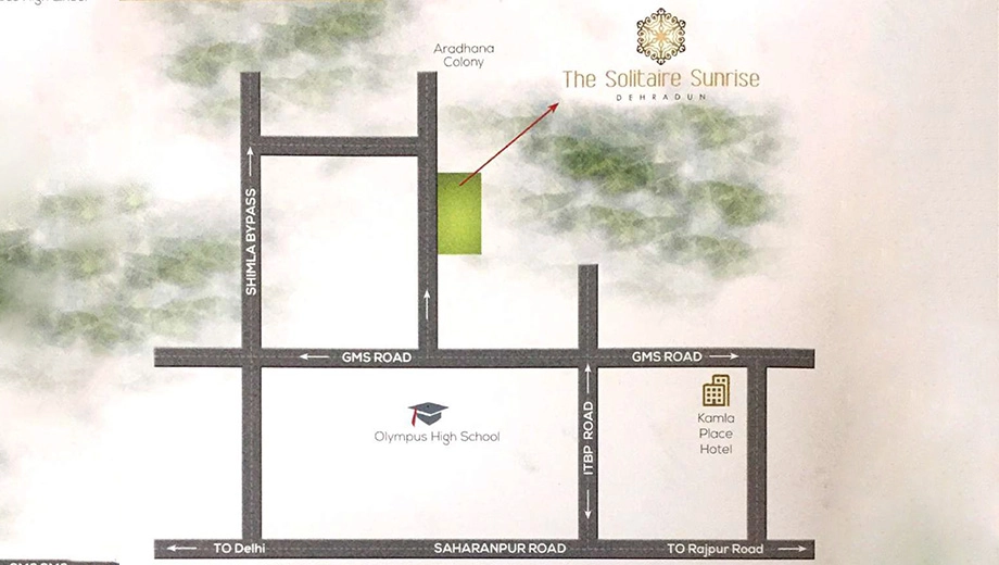 Location of The Solitaire Sunrise in Majra, Dehradun - Image 427091