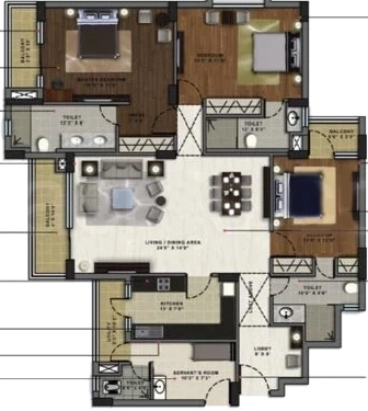 3 BHK Flat in Unitech The Residences in Sahastradhara Road, Dehradun - Image 927891