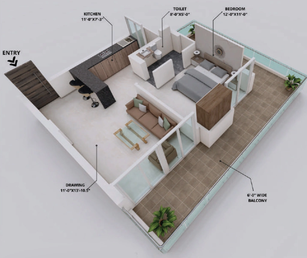 1 BHK Flat in Anirudh Vanshika Greens in Rajpur Road, Dehradun - Image 927893
