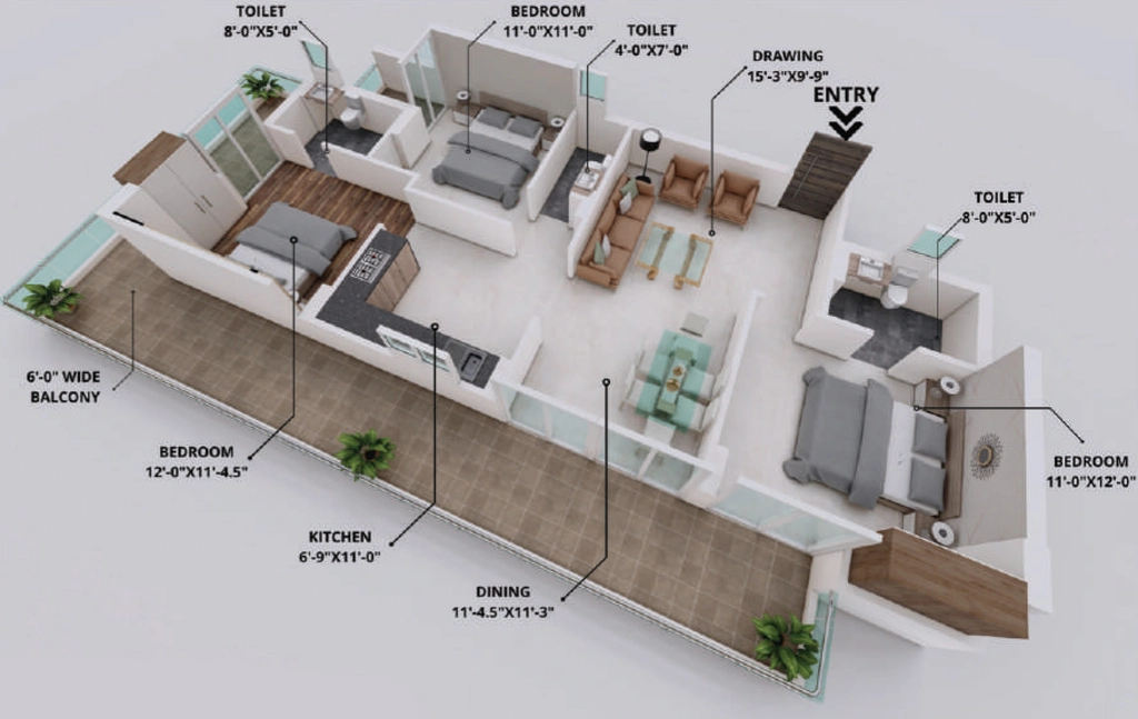 3 BHK Flat in Anirudh Vanshika Greens in Rajpur Road, Dehradun - Image 927895