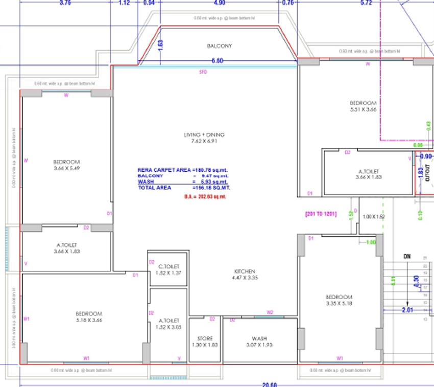 4 BHK Flat in Mantra River Wind in Sarthana Jakat Naka, Surat - Image 927899